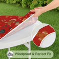 thumbnail image 5 of Red Christmas Gingerbread Man Pattern Round Fitted Tablecloth with Elastic Edge,Dining Table Cover Waterproof,Outdoor Round Tablecloth for Camping,Dining,Indoor and Outdoor, 5 of 7