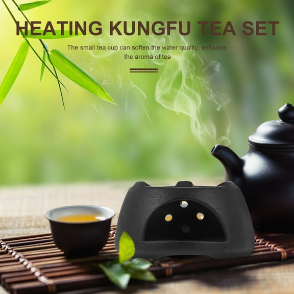 WHAMVOX Teapot with Warmer Warm Tea Stove Candle Holder Teapot Warmer 11X9X5.5CM Black