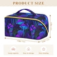 thumbnail image 4 of FORMRS Makeup Bag Travel Cosmetic Organizer for Women Fold Flat Zipper Pouch with Handle, Night Mushrooms Pattern, 4 of 8