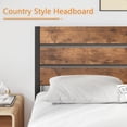 thumbnail image 5 of Katkuca Queen Size Metal Bed Frame, Industrial Platform Bed with Wood Headboard and Footboard, Heavy-Duty Metal Mattress Foundation, Easy Assembly, No Box Spring Needed, Rustic Brown, 5 of 7