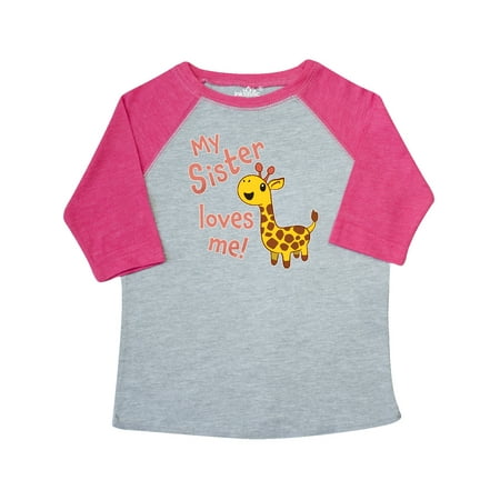 

Inktastic My Sister Loves me- cute giraffe Gift Toddler Boy or Toddler Girl T-Shirt