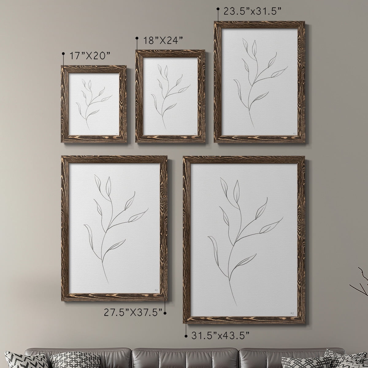Botanical Gesture I - Premium Framed Canvas 2 Piece Set - Ready to Hang