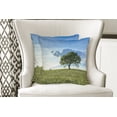 thumbnail image 4 of Ambesonne Nature Throw Pillow Cover 2 Pack, Tree on Field Summer, 20", Green Blue, 4 of 6