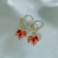 thumbnail image 4 of Red Maple Leaf Earrings Thanksgiving Earrings For Women Fall Maple Earrings Statement Leaf Stud Earrings For Teen Girls Earrings with Chain on Earrings Long Heart Earrings Small Hoop Earrings Set Real, 4 of 4