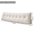 thumbnail image 4 of Desirable Life Wedge Headboard Reading Pillow 79" x 15.7" x 4.7" Triangular Bolster Backrest Support Cushion for Bed, Sofa, Daybed, White, 4 of 6