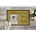thumbnail image 2 of Carolines Treasures BB1468JMAT White English Bulldog Spoiled Dog Lives Here Indoor & Outdoor Mat- 24 x 36 in., 2 of 4