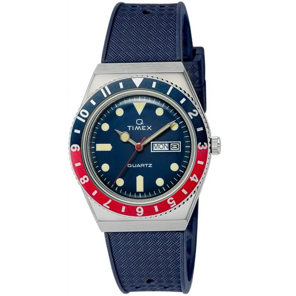 Q Timex TW2V32100 Men's Analog Watch Blue Silicone Strap