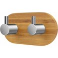 thumbnail image 1 of Gancho doble NQ de tres filas de madera de bambú de acero inoxidable, 1 of 4