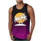 thumbnail image 1 of Camiseta sin mangas de cuello redondo para hombre, estampada, informal, deportiva, elástica, de moda, de poliéster., 1 of 4