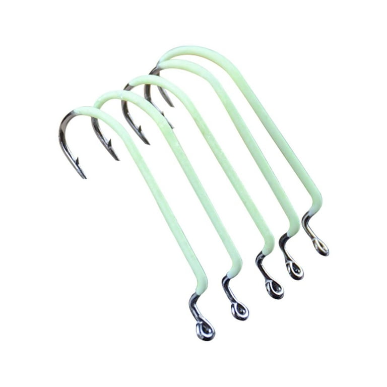 10Pcs 1#-3# Fishing Hook Luminous Barbed Pesca Accessories Noctilucent  Stainless Annular Shape FishHook 2 