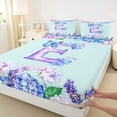 thumbnail image 4 of Castle Fairy Floral Butterfly Letter E Full Size Sheets 4-Piece for Girls,Watercolor Flowers Bed Sheets, 4 of 6