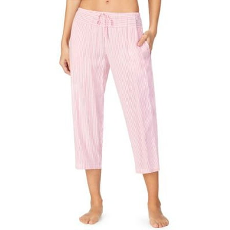 Donna Karan Womens Seersucker Woven Striped Capri Pajama Pants Style-D387301