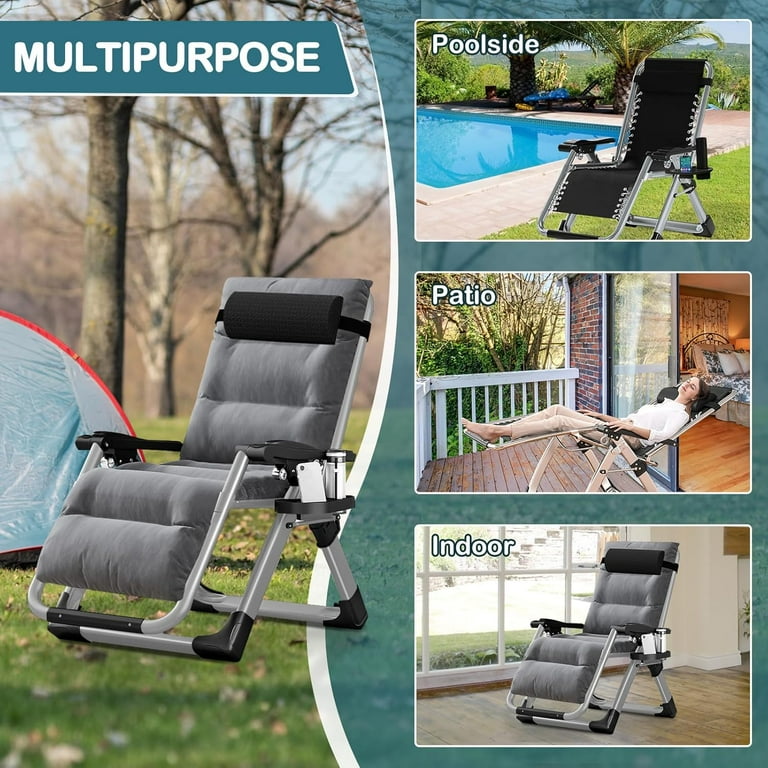 Gao-J Lounge Chair Patio Zero Gravity Chair Folding Adjustable