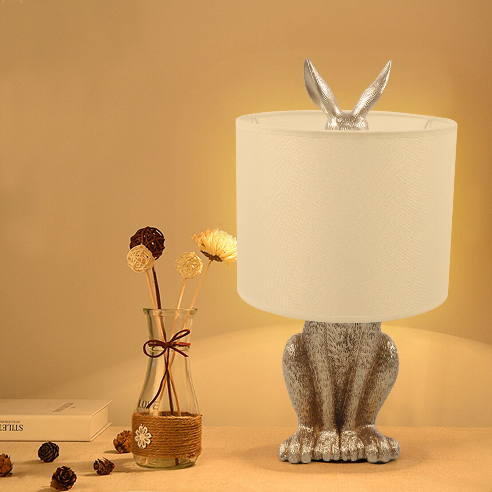 DENEST Gold Rabbit Desk Lamp Table Lamp Lovely Night Light Reading Protect Eyes E27 New