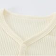 thumbnail image 6 of Annhoo Comfortable Lightweight Tops for Kids Solid Color Crewneck Ribbed Button Down Shirts Casual Fashion Clothes, 6 of 7
