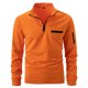 thumbnail image 1 of Blusa y camisa de manga larga con cuello vuelto para hombre, informal, de moda, con media cremallera y bolsillo., 1 of 7