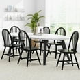 thumbnail image 6 of 18 Inch Wood Black Dining Chairs Set of 6, High Back Spindled Rubberwood  Seating Chair for Kitchen Living Room Farmhouse, 6 of 7