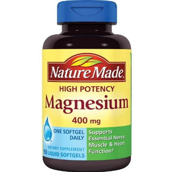 Nature Made, High Potency FWhgU Magnesium 400 mg 150 Softgels (Pack of 4) KIqLX
