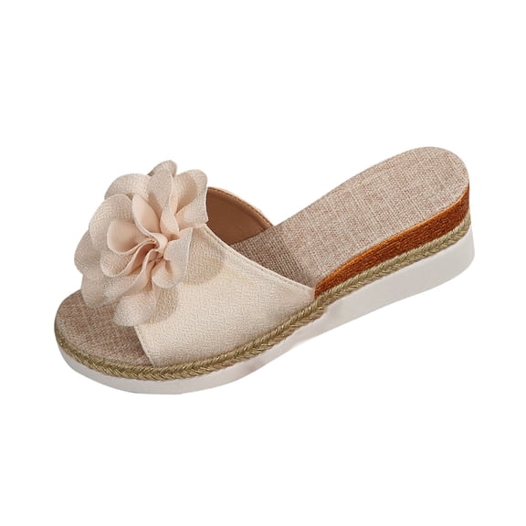Sandals for Women Dressy, Summer Sandals for Women Bow Tie Sandals Slip On Espadrille Platform Sandals Women's Fashion Casual Summer Outer Wear Beach Sandals Wedge Heel Thick Bottom Slippers