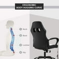 thumbnail image 6 of BestOffice Ergonomic Gaming Chair, Lumbar Support, Rolling Swivel for Men, Women(White), 6 of 7