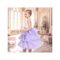 thumbnail image 4 of Sunny Fashion Girls Dress Purple Lace V Neck Tulle Layered Party Wedding Birthday Pageant 8 Years, 4 of 7