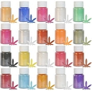 Mica Powder, 20 Colors Epoxy Resin Dye Set, Natural Pigment Powders for Slime/DIY /Cosmetic/Soap/Paint/Nail Arts Polish Making Crafts(10g/0.35oz/Bottles)