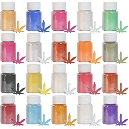 Mica Powder, 20 Colors Epoxy Resin Dye Set, Natural Pigment Powders for Slime/DIY /Cosmetic/Soap/Paint/Nail Arts Polish Making Crafts(10g/0.35oz/Bottles)