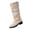Beige, variant on Knee High Boots for Women Slouchy Round Toe Faux Suede Thick-Soled Boots Comfortable Pull-On Fall Winter Wide Calf Walking Tall Boots