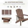 thumbnail image 6 of Outsunny Adirondack Chair, Faux Wood Patio & Fire Pit Chair, Weather Resistant HDPE for Deck, Outside Garden, Porch, Backyard, Brown, 6 of 10