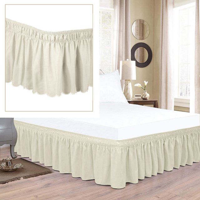 LXYFH Furniture Protection Under $15 Solid Color Bedding Elastic Bed Apron Dust Proof Bedspread Non Slip Bed Skirt