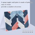 thumbnail image 3 of Yayeee Toggle Light Switch Wall Plate 3-Gang 6.37"x4.48" Decorative Outlet Cover, Blue Geometric, 3 of 7