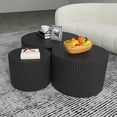 thumbnail image 2 of Kevinplus Nesting Coffee Table Set of 3, Matte Black Round Wooden Coffee Tables, Modern Luxury Side Tables Accent End Table for Living Room Apartment, 2 of 7