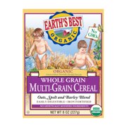 Earth's Best Organic Multi-Grain Baby Infant Cereal 4+ Months, Whole Grain Oats Spelt Barley, Clean Label, Non-GMO, Iron Fortified, 8 oz Box