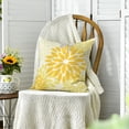 thumbnail image 5 of Sm:)e Yellow Gray Waterproof Dahlia Floral Throw Pillow Covers 18x18 Inch Set of 2, Outdoor Farmhouse Decorative Square Cushion Cases for Patio, Living Room, Sofa, Bed, 5 of 8