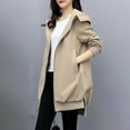 thumbnail image 6 of Wo-Fusoul Long Coats for Women Women's New Casual Stylish Longline Lightweight Coat, Long Sleeve Hooded Casual Outerwear/Jacket, Elegant Daily Wear Womens Long Coat, 6 of 6