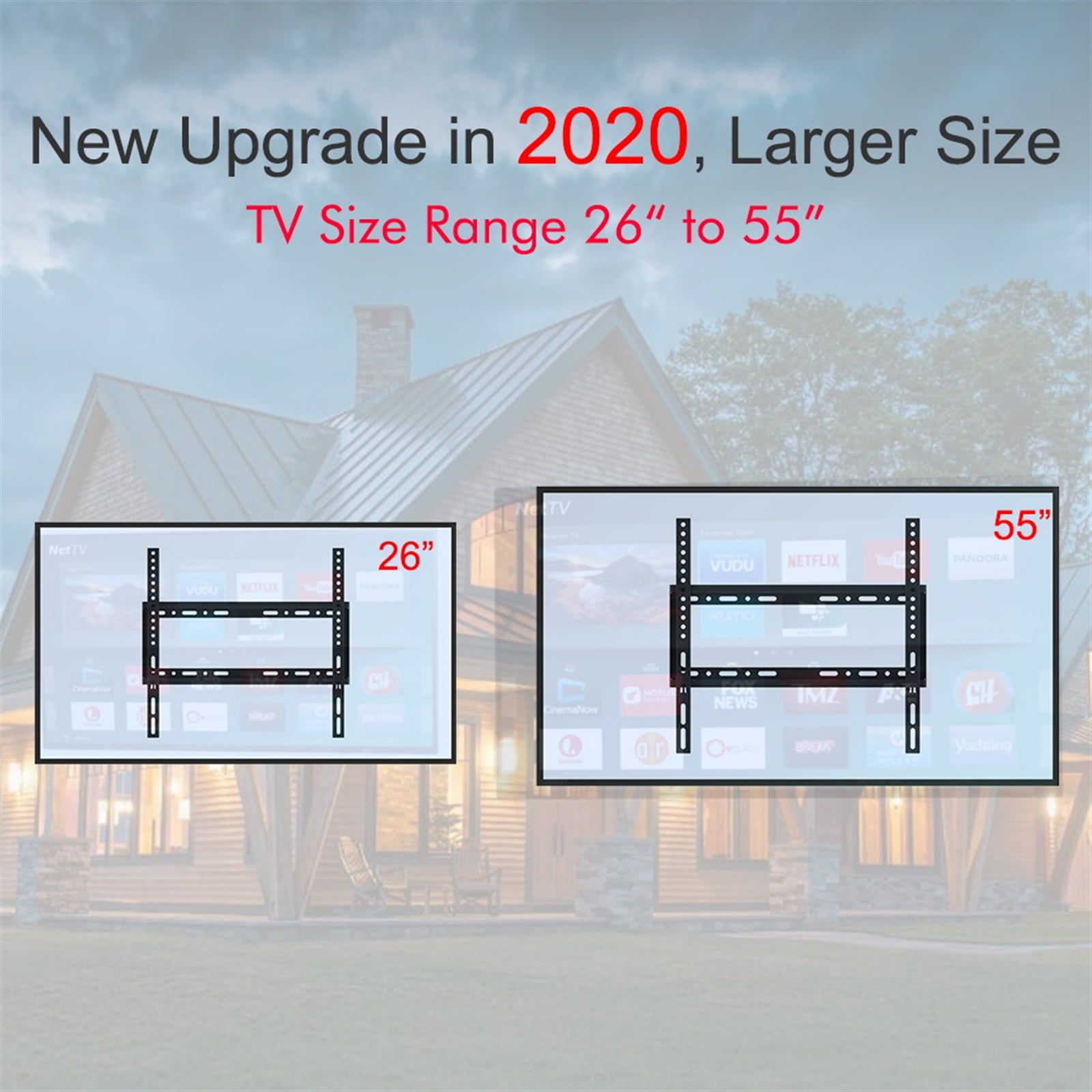 AlexTong TV Wall Mount,TV Mount for Most 26-55 Inch TVs Wall Mount TV Bracket VESA400x400mm