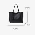 thumbnail image 7 of Black Shoulder Bag, tote bags for women, PU Leather Large Capacity All-match Trendy Shoulder Bag with Snap Button Design Easy to Place and Take Items, 7 of 7
