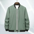 thumbnail image 6 of TAIAOJING Men's Bomber Jacket Autumn And Winter Casual Solid Coat Simple Sports Zipper Coat Pocket Baseball Clothes Flying Jacket, 6 of 9