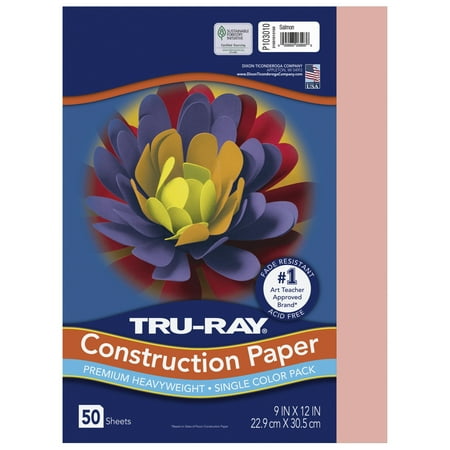 UPC: 0084001030105 | Pacon Tru-Ray Construction Paper 76 lbs. 9 x 12 Salmon 50 Sheets/Pack 103010
