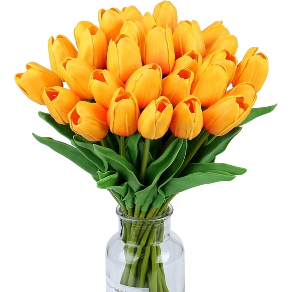 15 tulipanes artificiales de seda de tacto real para decoración del hogar, Día de la Madre, primavera, boda, ramos, arreglos florales.