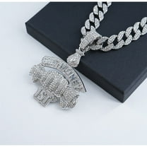 Men Women Hip Hop Letter Get Money Pendant Necklace 15mm Crystal Cuban Chain HipHop Iced Out Bling Necklaces Fashion Charm Jewelry