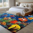 thumbnail image 5 of Ocean Marine Area&nbsp;Rug 5x8ft Life Tropical Fish Coral Underwater World Non-Slip&nbsp;Washable Square&nbsp;Rugs Soft Felt Indoor Floor Mat for Bedroom Kitchen Living Room Bathroom, 5 of 9