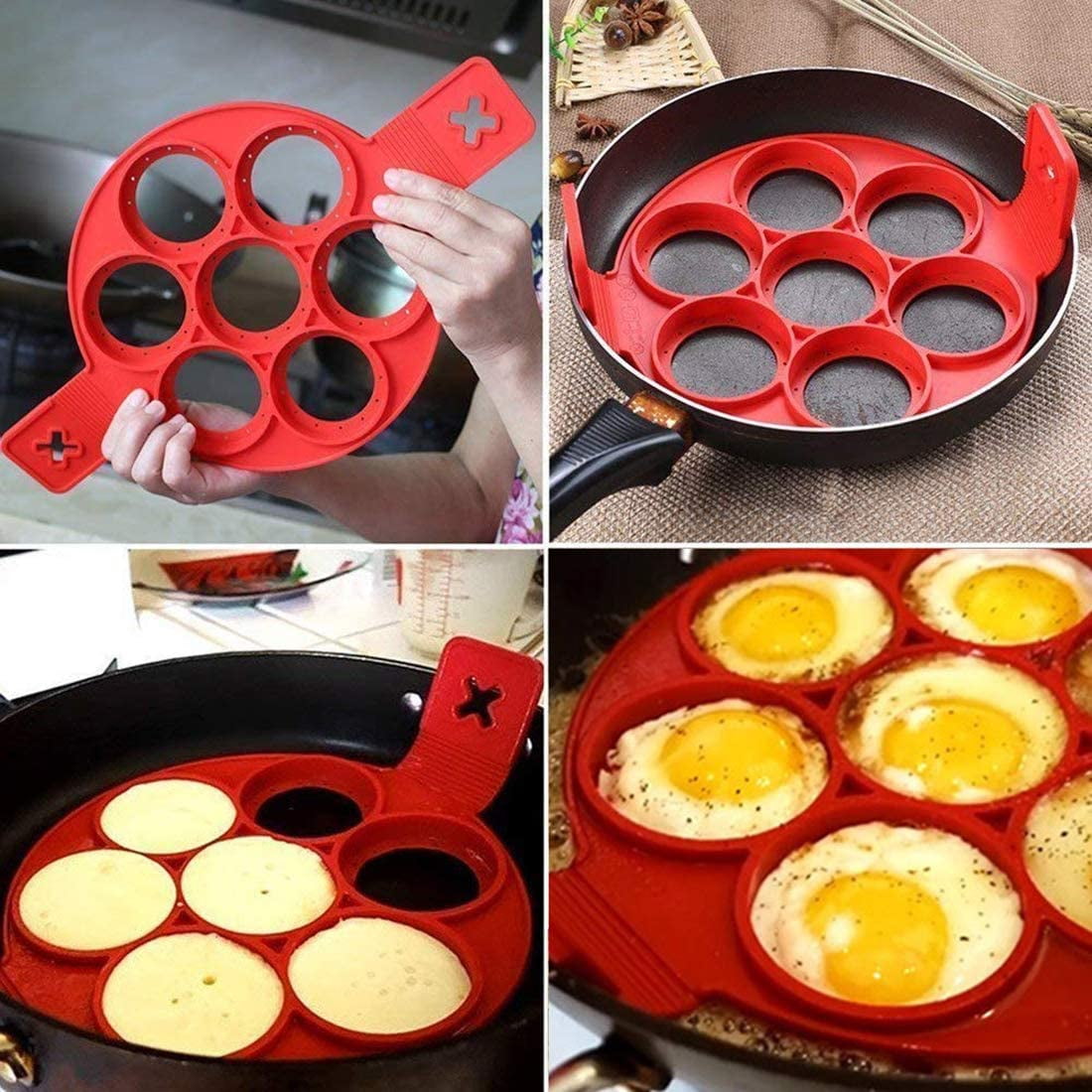 Pancake Cheese Egg Cooker Pan Nonstick Cooking Tool  Egg Ring  Flip Egg Mold 