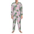 thumbnail image 3 of Sikiie Lilies Flowers Mens Pajama Set, Soft Warm Long Sleeve Sleepwear, Cozy Button-Down Pjs for Men-Small, 3 of 7