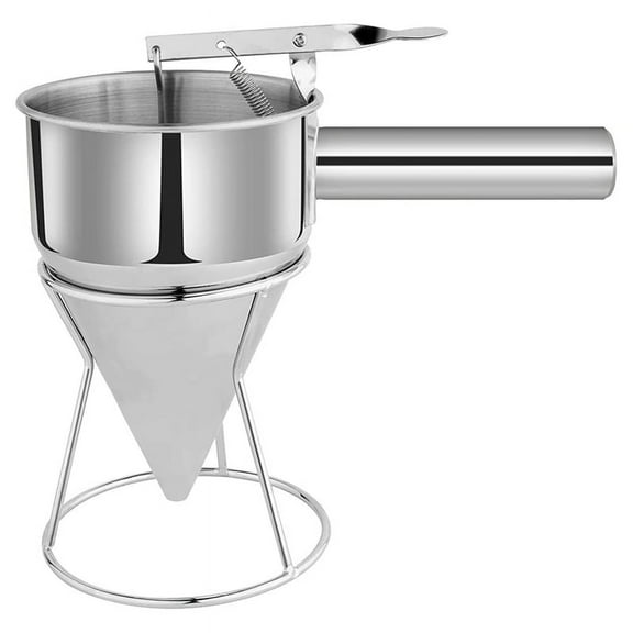 Stainless Steel Pancake Batter Dispenser, Funnel Dispenser with Stand Baking Tool for Cake Pancakes Cupcakes Baked Good