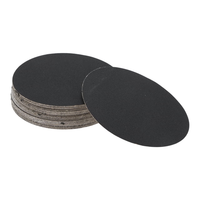 50 Pcs Round Sandpaper 240 Grit Hook and Loop Sanding Sheets Universal for Automotive Refinishing 100x100mm Silicon Carbide Black