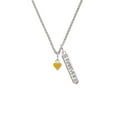 thumbnail image 2 of Delight Jewelry Silvertone Mini Two Sided Yellow Heart Silvertone Forever Bar Charm Necklace, 23", 2 of 4
