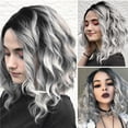 thumbnail image 2 of Beauos Clearance Short Hair Wigs Wavy Glueless Women Wig Rose Human Front Gray Net Wig, Wigs for Women Clearance Sale, 1X Wig, 2 of 4