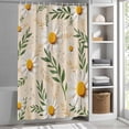 thumbnail image 5 of White Daisy Shower Curtain, 72" x 72", Spring Countryside Flowers Green Leaf Orange Waterproof Bathroom Curtain Washable Shower Curtain Set with 12 Hooks, 5 of 8