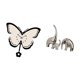 thumbnail image 5 of Reloj de pared de mariposa de acrílico con figuras de de cerámica, escultura decorativa de animal que no hace tictac para oficina, comedor, h, 5 of 8